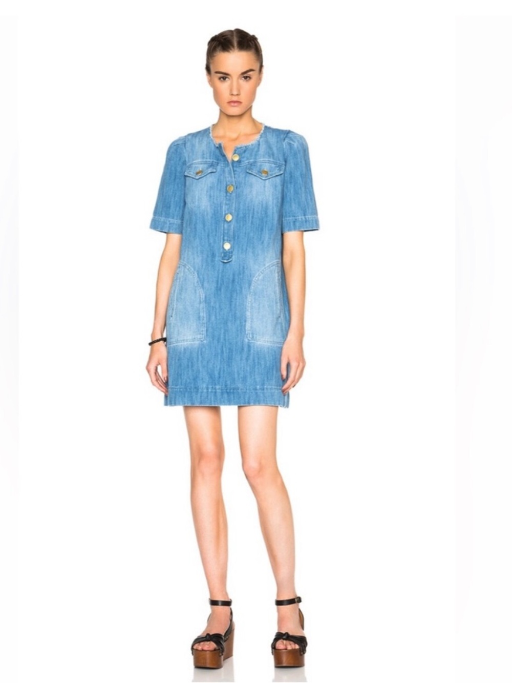 Isabel Marant Etoile Oriane Fluffy Jean Dress - 36